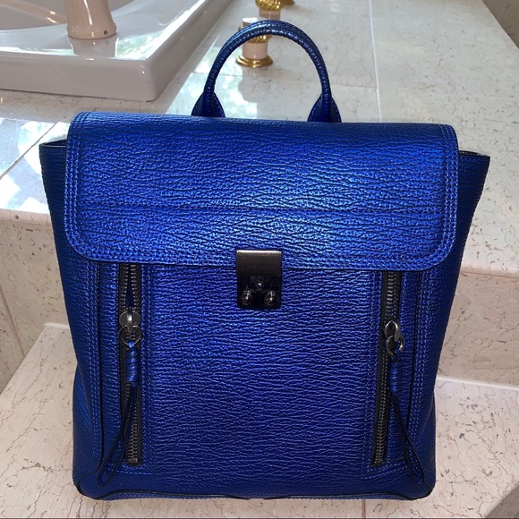 3.1 Phillip Lim Metallic Blue Pashli Backpack main image 5